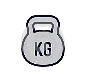 Weight Kilogram Icon. Weight kilogram isolated on white background. photo