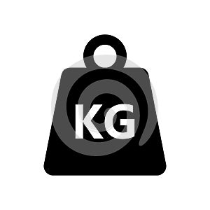 Weight kilogram icon on white background