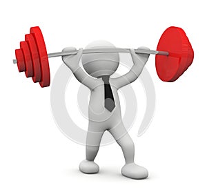 Weight lifting 3d man illustration