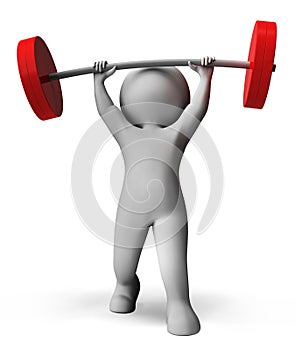 Weight Lifting Means Workout Equipment And Exercise 3d Rendering