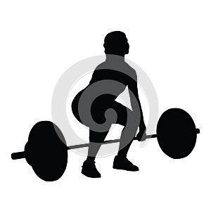 Weight lifting woman vector silhouette