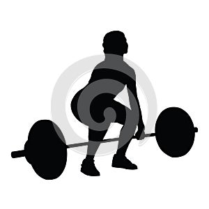 Weight lifting woman vector silhouette photo