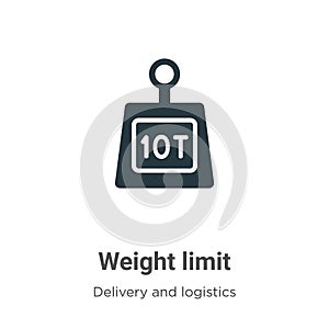 Weight limit vector icon on white background. Flat vector weight limit icon symbol sign from modern delivery and logistics