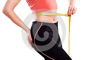 Weight losing - measuring woman's body