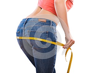 Weight losing - measuring woman's body