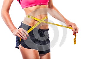 Weight losing - measuring woman's body