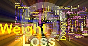 Weight loss background concept glowing