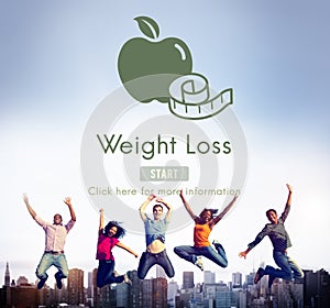 Weight Loss Diet Fitness Exercise Healthy Lifestyle Concept