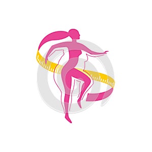 Weight loss diet or fitness logo concept