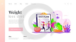 Weight loss diet landing page template.