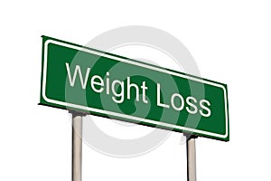 Weight Loss Green Roadside Road Sign Isolated