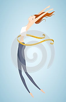 Weight loss Illustration of a girl with a tape measure