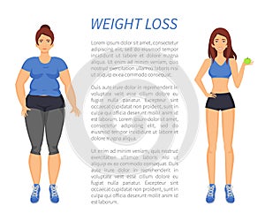 Weight Loss People Change Vector Illustration