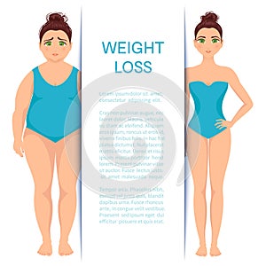Weight loss poster with women
