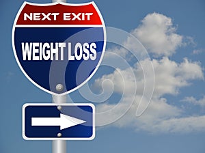 Weight loss road sign