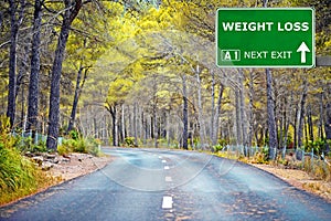 WEIGHT LOSS road sign against clear blue sky