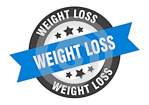 weight loss sign. round ribbon sticker. isolated tag