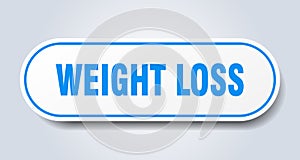 weight loss sign. rounded isolated button. white sticker