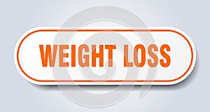 weight loss sign. rounded isolated button. white sticker