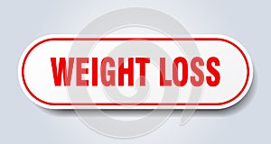 weight loss sign. rounded isolated button. white sticker