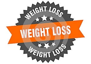 weight loss sign. weight loss round isolated ribbon label.