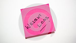 Weight loss sticky note