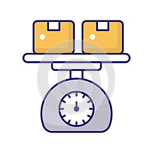 Weight Machine vector Fill Outline icon style illustration. EPS 10 file