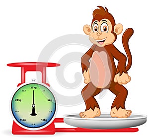 Weight of monkey artwork vector illustration