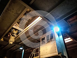 Weight room at cement plant. truck scales