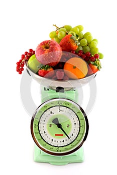 Weight scale with fruit