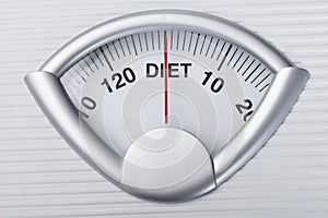 Weight scale indicating diet