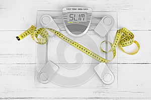 Weight scale with a tailoring meter - weight loss