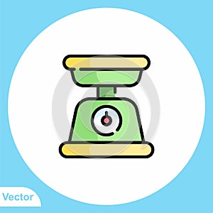 Weight scale vector icon sign symbol