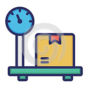 Weight scale, Weight machine, logistics, box fully editable vector icon photo