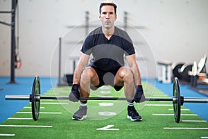 Weight snatch training in the gym