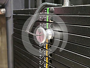 Weight stack system inside a gym