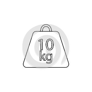 Weight symbol 10 kilograms icon. Element of measuring instruments for mobile concept and web apps. Thin line icon for website desi