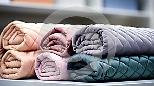 Weighted blankets with different styles and colors, with an emphasis on design. Banner