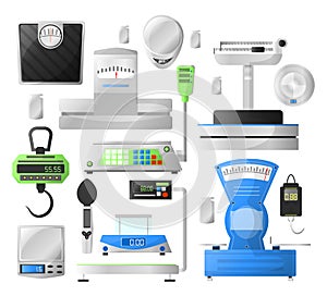 Weighting scales collection of traditional mechanical and modern digital devices