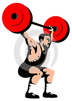 Weightlifter lifting weights