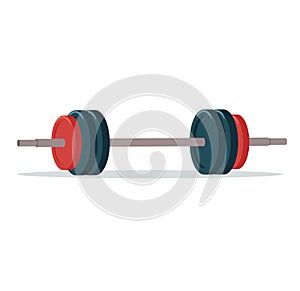 Weightlifting barbell isolated vector illustration