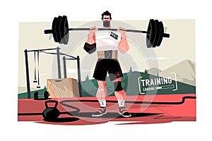 Weightlifting, bodybuilder with dumbbell