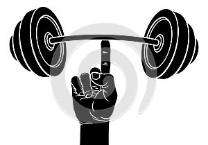 Weightlifting Hand Finger Holding Barbell Concept