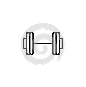 Weightlifting icon. Dumbell icon. Sport symbol. Gym element. Flat design. Vector Illustration. EPS 10