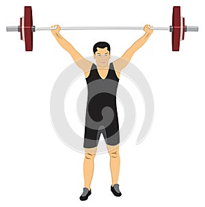 Weightlifting Sport an athlete lifting a barbell loaded