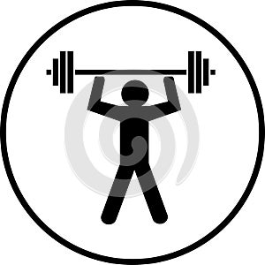 Weights lifting body builder symbol vector