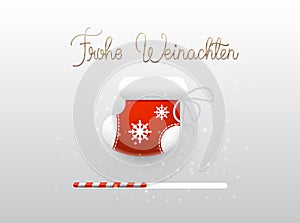 Weihnachtskarte mit bunten dekorativen Weihnachtsmotiven.