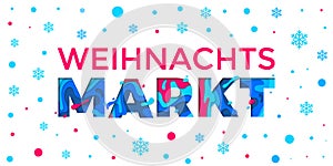 Weihnachtsmarkt banner Weihnachten Christmas German holiday market vector snowflake pattern background photo