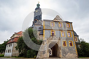 Weimar castle tower front gate entrance view unesco Germany