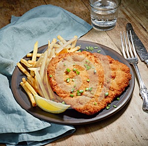 Weiner Schnitzel with fried Potatoes